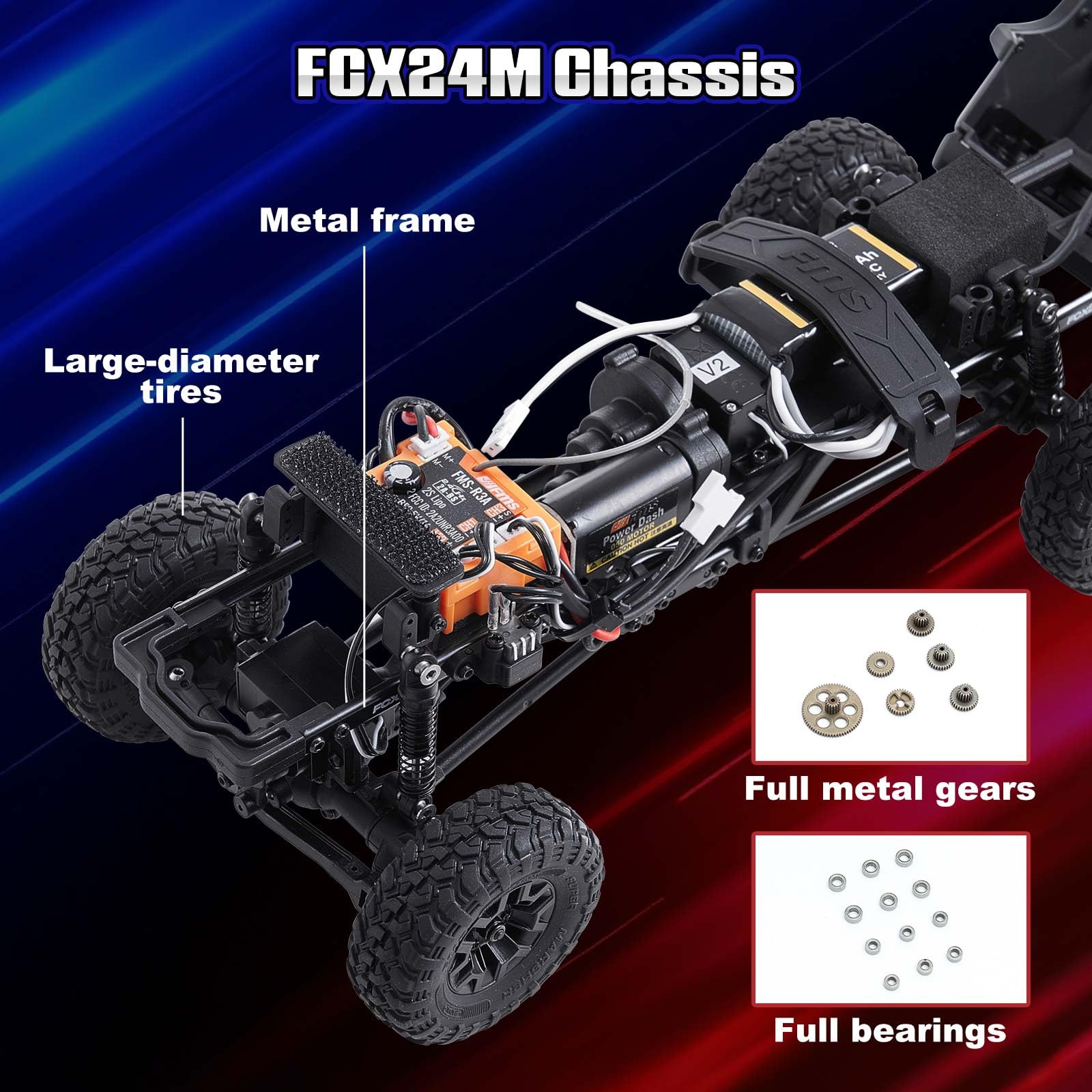 ホビーラジコン FMS 1/24 TOYOTA TACOMA FMS 1/24 FCX24MS Toyota Tacoma S RC Crawler, Officially Licensed